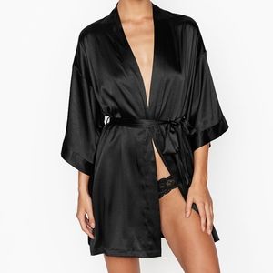 Silky Satin Robe Kimono Short